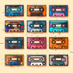 retro audio cassettes