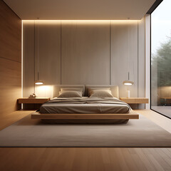 interior of a bedroom minimalist 