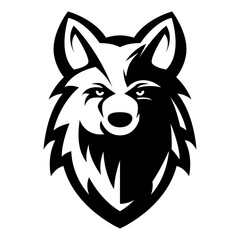 Fototapeta premium Wolf Head vector icon symbol template design isolated black and white