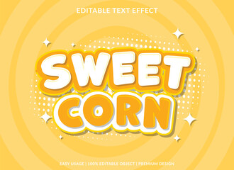 sweet corn editable text effect template with abstract background use for business logo and brand