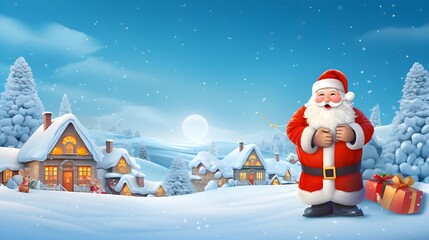 santa claus and snowman on the roof