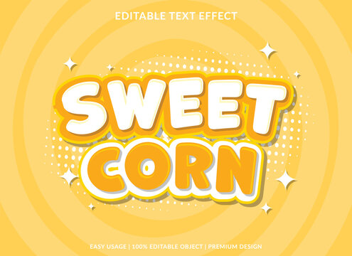 sweet corn editable text effect template with abstract background use for business logo and brand