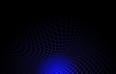 Dark blue abstract background and glowing mesh. Network technology background pattern, communication and connectivity.