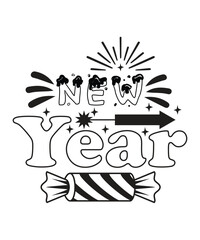 New year Happy new year Shirt print template, typography design for Shirt, mug, iron, glass, sticker, hoodie, pillow, phone case, poster, season, logo,