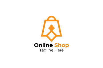 Online shop and e-commerce logo and vector 