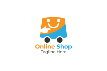 Online shop and e-commerce logo and vector 