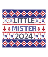 little mister 2024 Happy new year Shirt print template, typography design for Shirt, mug, iron, glass, sticker, hoodie, pillow, phone case, poster, season, logo,