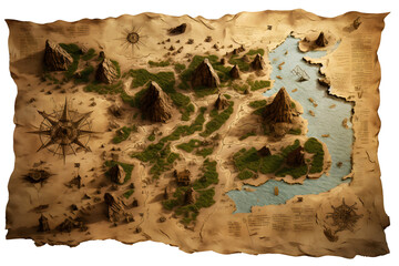 Fototapeta premium pirate treasure map on old paper.