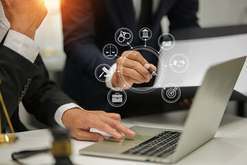 Business and lawyers discussing contract papers  Consultation and legal concepts, lawyers, 