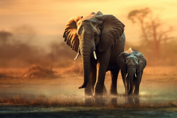 Fototapeta na wymiar Elephants background