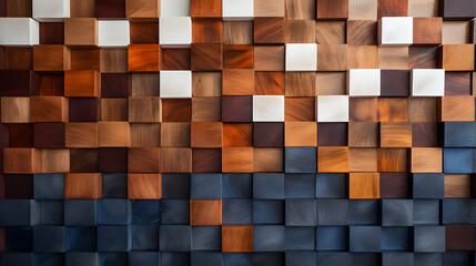 background made of wood cubes