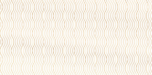 vector illustration Seamless pattern with golden wavy lines on isolated white backgrounds for Fashionable modern wallpaper or textile, book covers, Digital interfaces, prints design templates material - obrazy, fototapety, plakaty