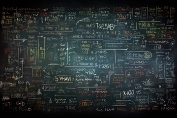 Equations chalkboard background - obrazy, fototapety, plakaty
