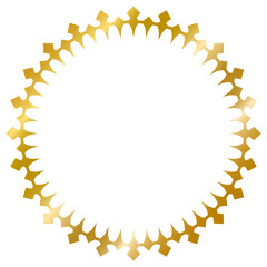Ornament frame , vintage frame , decorative frame , circle golden frame , illustration isolated on white background , transparent background png file ready to use