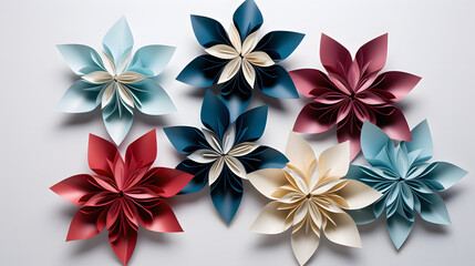 red frangipani flower paper cut