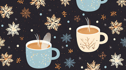 christmas pattern with snowflakes