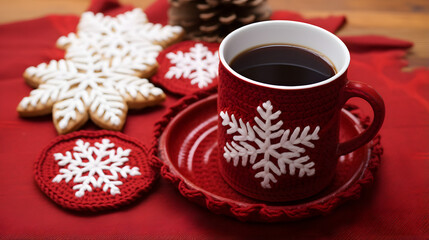 cup of coffee and cookies