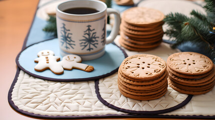 christmas cookies and cup of tea