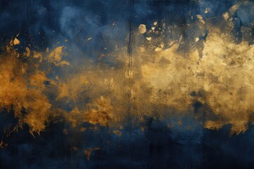 Abstract blue gold background - obrazy, fototapety, plakaty