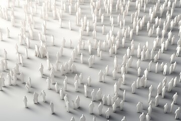 3d rendering of crowd of people in the shape of a man, Crowd of people on white background. 3d render illustration, AI Generated