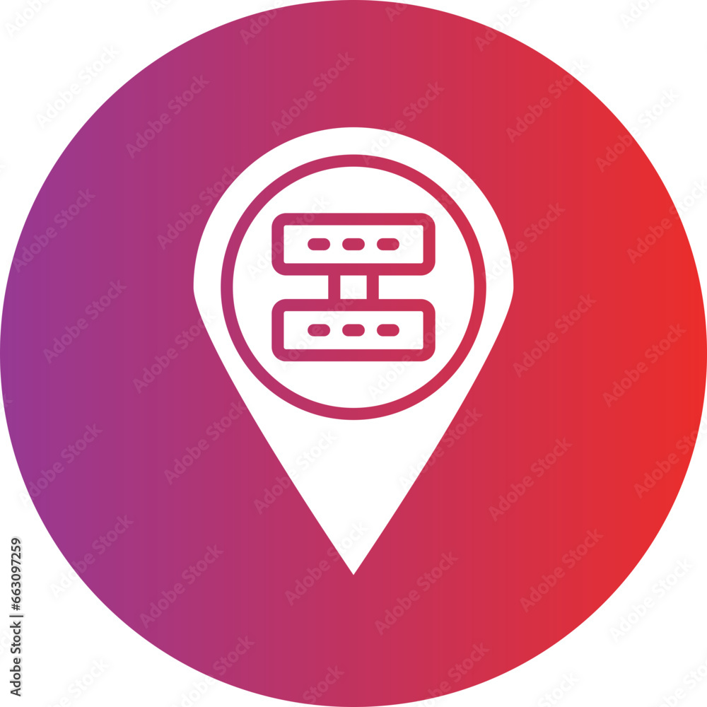 Poster vector design server location icon style