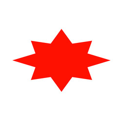red starburst, sunburst badges. Design elements for sale sticker, price tag, quality mark.