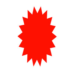 red starburst, sunburst badges. Design elements for sale sticker, price tag, quality mark.
