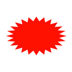 red starburst, sunburst badges. Design elements for sale sticker, price tag, quality mark.