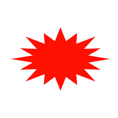 red starburst, sunburst badges. Design elements for sale sticker, price tag, quality mark.