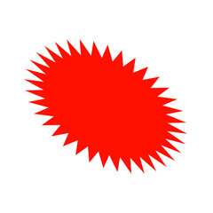 red starburst, sunburst badges. Design elements for sale sticker, price tag, quality mark.