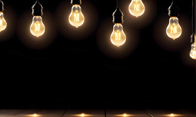 Christmas and New year's background with brightly bulbs 