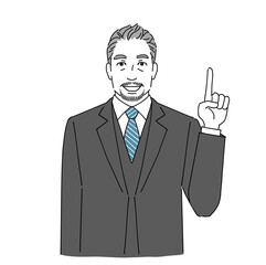 指差しする中高年ビジネスマン
