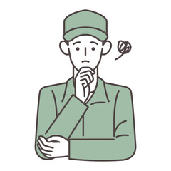 悩んでいる男性作業員