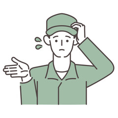 困っている男性作業員