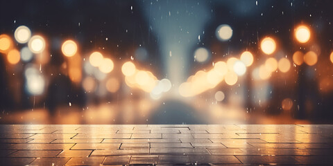 Illustration of Bokeh Background of a City Street