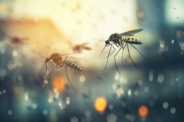 Mosquitos background - obrazy, fototapety, plakaty