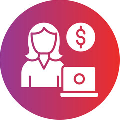 Vector Design Freelancer Female Icon Style