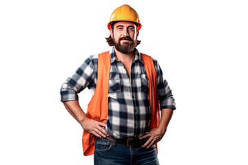 Construction worker with helmet and uniform
