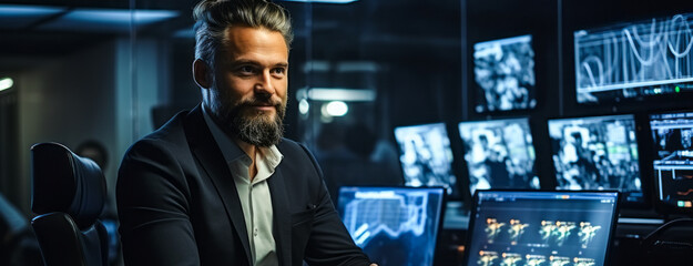 portrait of Computer and Information Systems Manager. Plan, direct & coordinate activities in such fields as electronic data processing, information systems, systems analysis, and computer programming