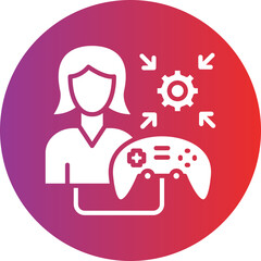 Vector Design Game Modder Female Icon Style