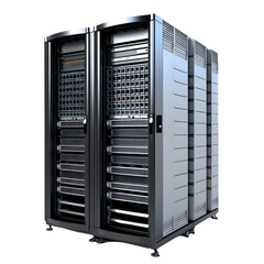 server rack with servers isolated - obrazy, fototapety, plakaty