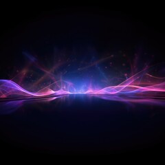 Obraz premium Glowing neon laser flowing waves abstract background. Generative AI