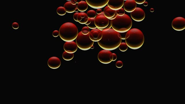 Motion footage background with colorful balls and bubbles.