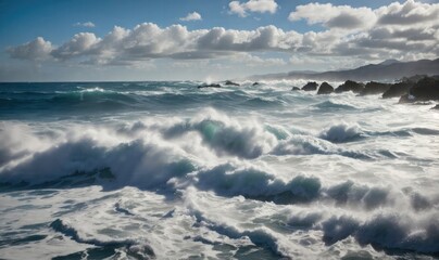 Watch as foamy waves gently roll up in the vast ocean