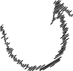 hand drawn scribble arrow