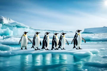 Rolgordijnen penguin on the ice © farzana
