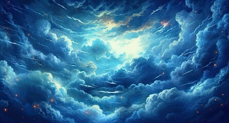 Fototapeta premium Blue Starlit Sky