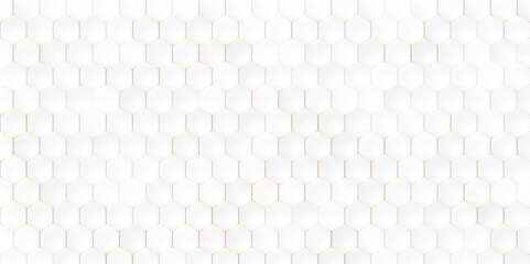 Abstract seamless modern and creative white hexagon background. Creative and decorative modern technological hexagon pattern background.