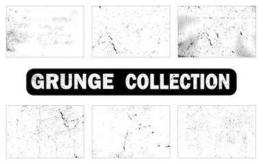 Grunge textures. Distress textures set. Set of grunge textures. Vector distress overlay textures.