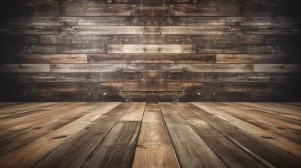 Foto op Plexiglas Creative template concept. Empty wooden shed wood walls wallpaper background. © SaraY Studio 